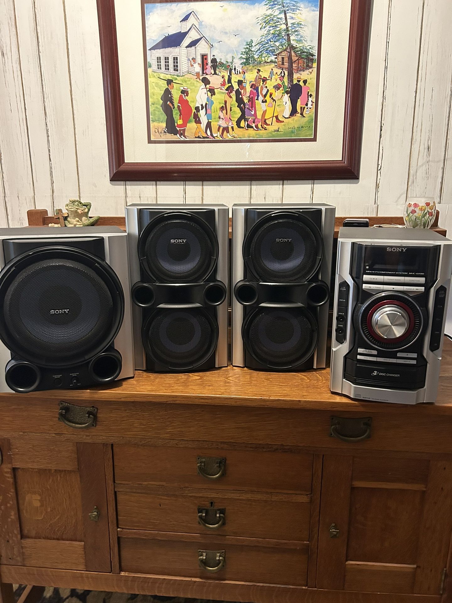 Vintage 2007 Sony Hi-Fi Component 3 Disc A.M F.M Layer. With Extra Subwoofer Speaker