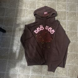 Brown Sp5der Hoodie Size Medium 