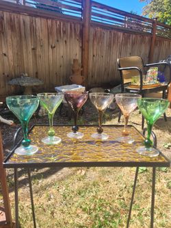 Set of 6 MCM multicolor cocktail glasses