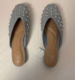 Brand new blue stud mule shoes sizes 6 & 7 $15.00 each