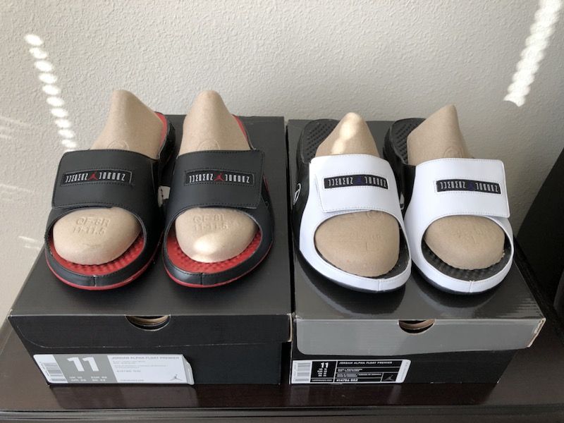 Brand New Air Jordan Alpha Float Premier Slides Hydro Jordan 11 Concord Bred Size 11
