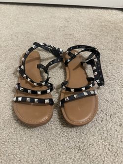 Black Studded Sandals