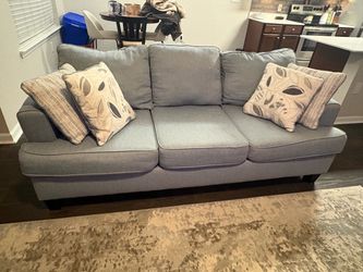 Light Blue-Gray Sofa and Loveseat Set