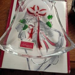 Mikasa Celebrations Holiday Bells collection glass bell dish