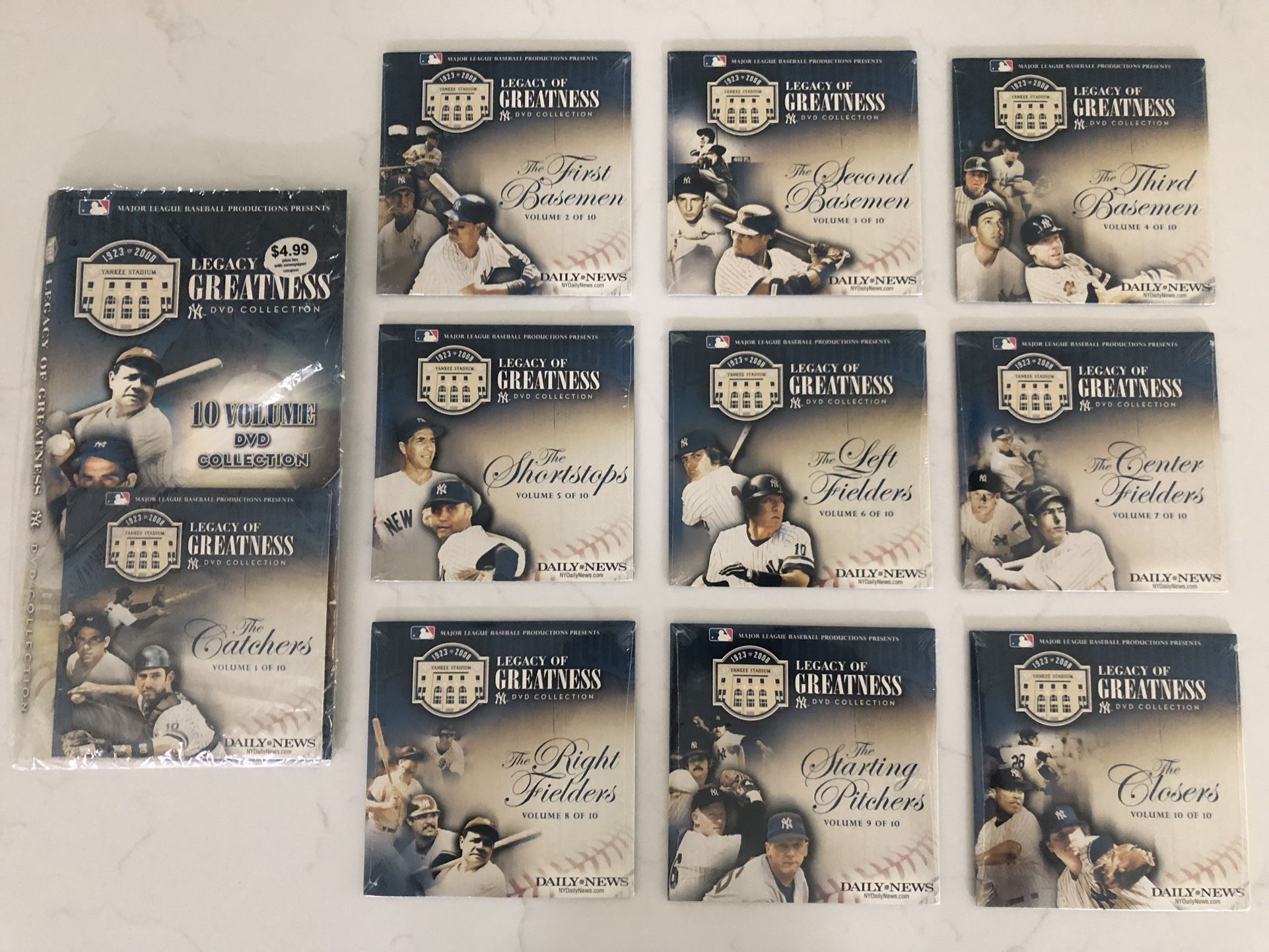 New York Yankees Legacy Of Greatness Vol 1 Thru 10  Complete Set Of DVD’s