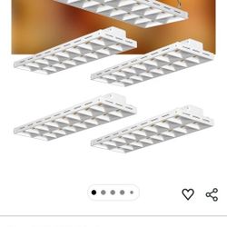 Upgraded 2FT Strong Illumination Led High Bay Light with Grill Reflector,100-277V【Driver Equipped】,100W 14000LM 5000K Linear for Warehouse Workshop Ga