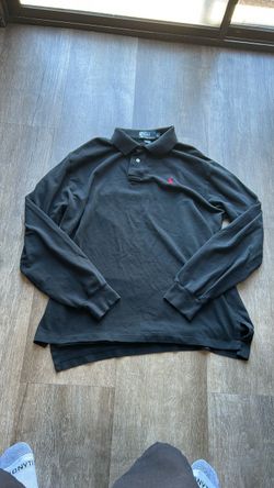 Real Ralph Lauren black and red long sleeve polo
