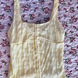 Yellow Corset-Style crop top