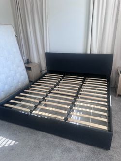 Navy Blue/Dark Grey King Size Bed Frame w/ 4 Storage Drawers - Delivery Available