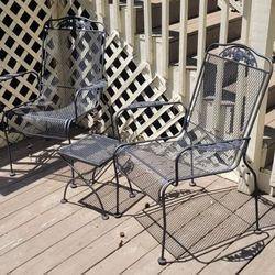 3pc Vintage Wrought Iron Patio Furniture Set