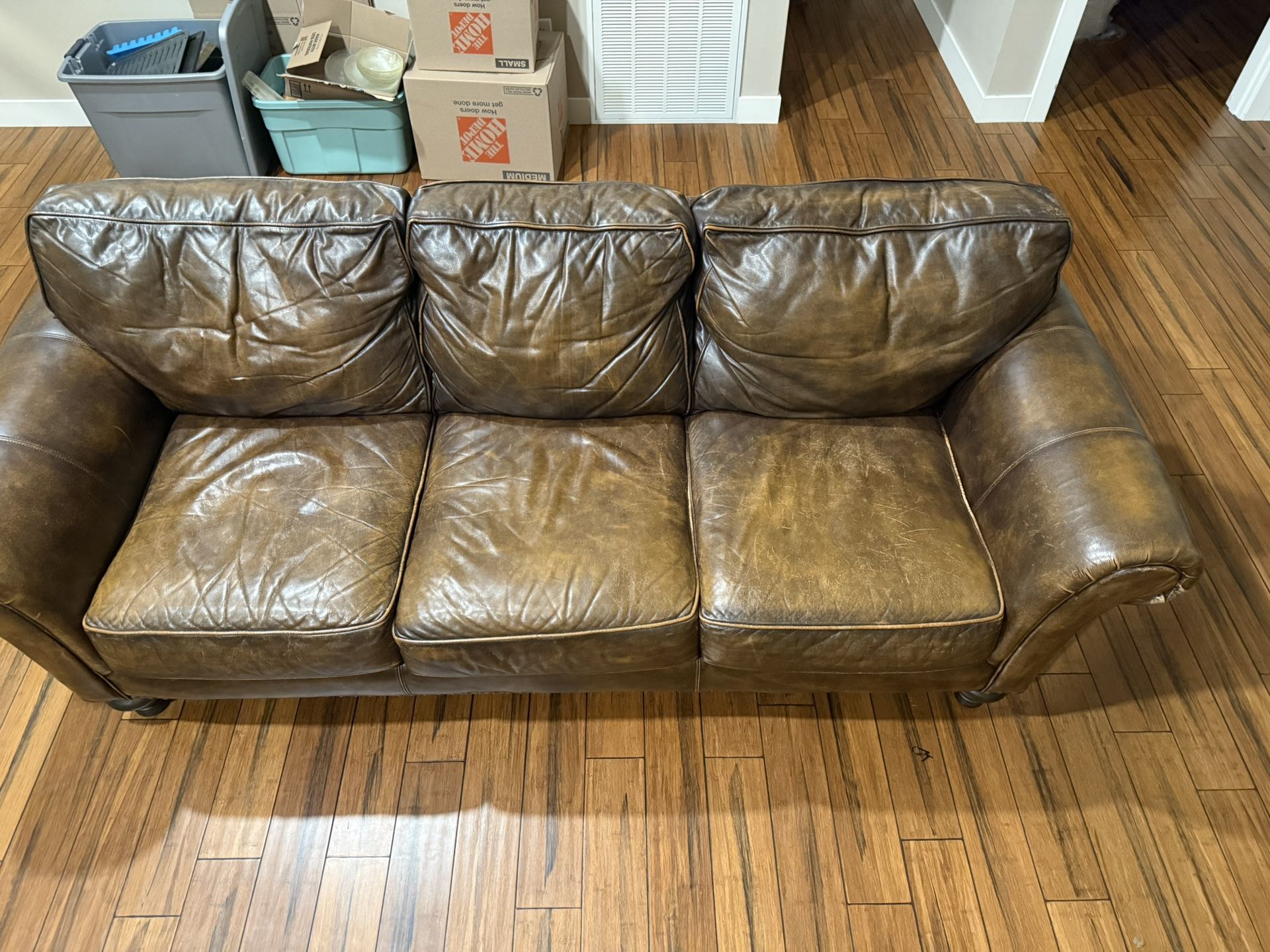 Brown Leather Couch