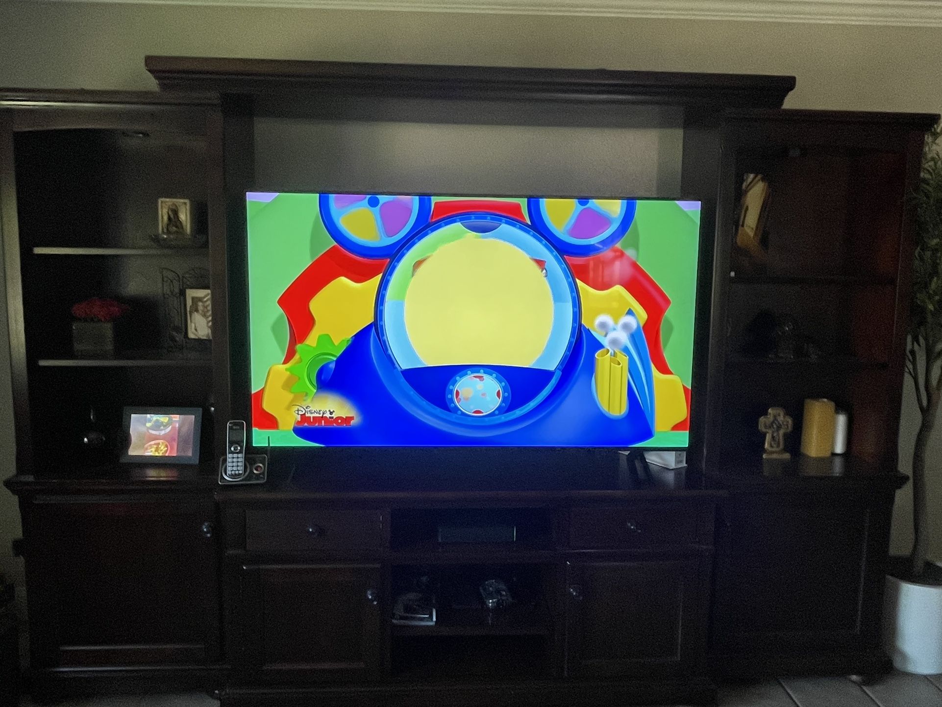 TV Media Console Entertainment Center with side shelves