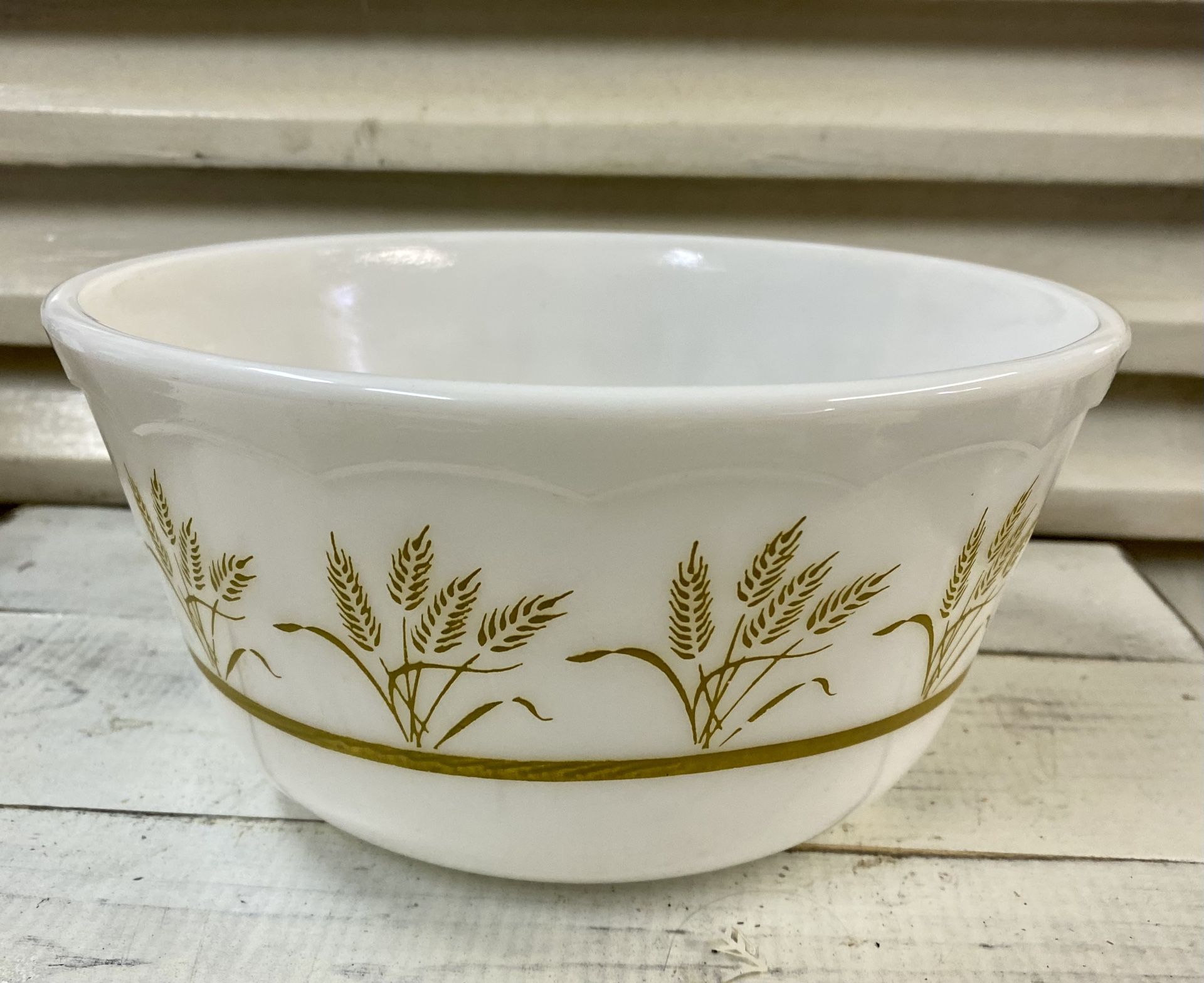 Hazel Atlas Milk Glass Golden Wheat Bowl