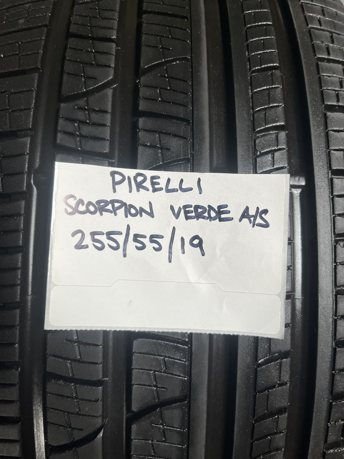 Pair Of Pirelli 255/55/19 Scorpion Verde ALL-SEASON