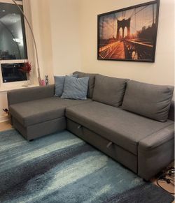 IKEA Gray Sectional Couch with Storage