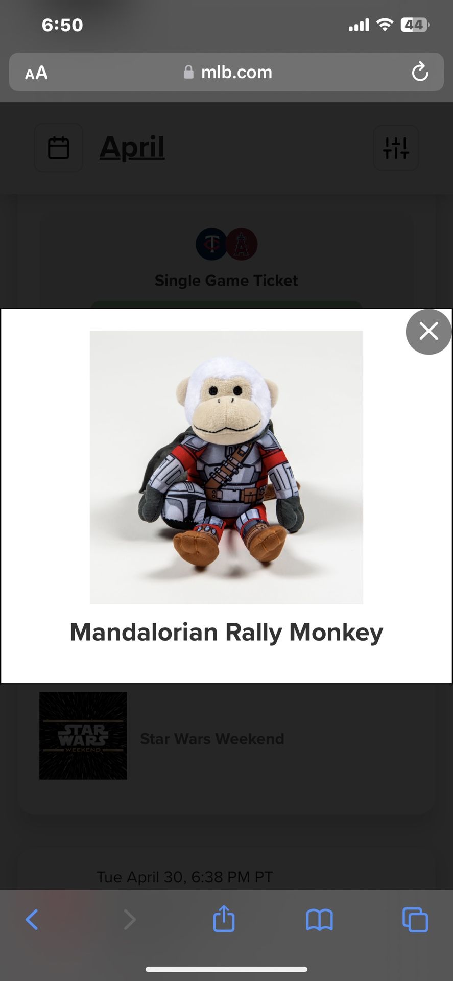 Mandalorian rally monkey Angels Star Wars Night