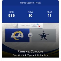 Cowboys vs Rams Tickets (6 AVAILABLE)