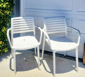 Two Patio Chairs, White
