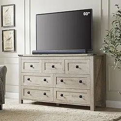 6 Drawer Luxury GREY WOOD DRESSER 