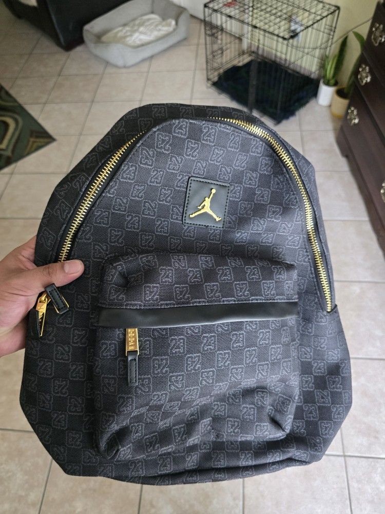 Jordan Backpack School Travel Black Gold Bag