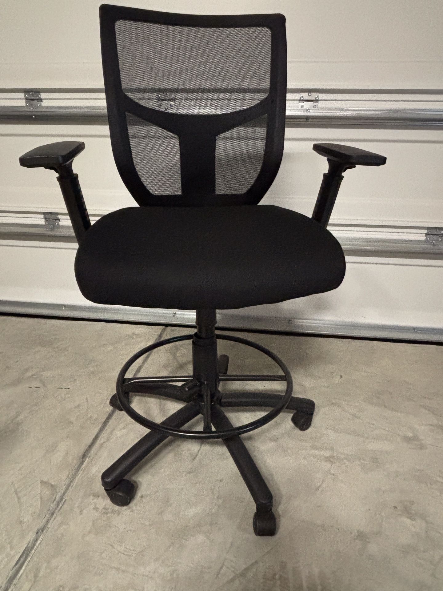 Cabal Modern Solid Back Stool Chair w/ wheels