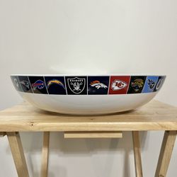 Pottery Barn NFL Football Teams Logo Large Party Serving Chip Bowl Dish 16" x 4"