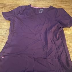Women’s Small Scrub Top Maroon Colored 
