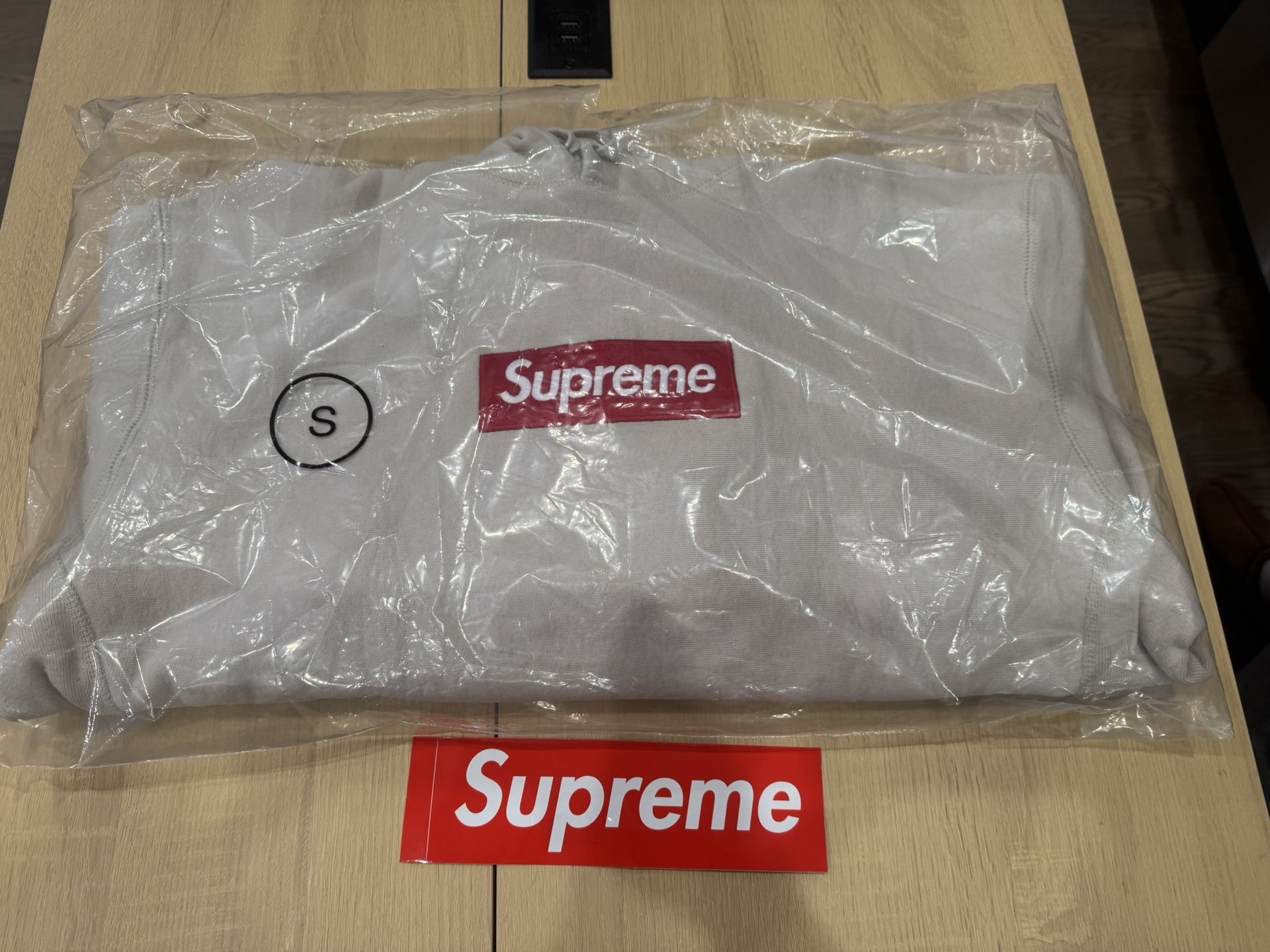 Supreme Box Logo Hooded Sweatshirt Stone - Small - FW24 ~ NEW, SEALED