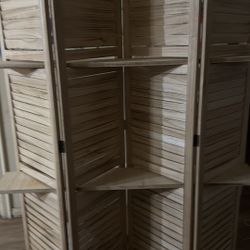privacy room divider with shelves 