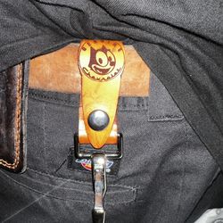  Leather Belt loop Key Holder Felix The Cat. Keychain,Pomona,Frito Lay 