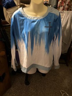 Christian Faith Cross Gradient Long-Sleeve Shirt - Size L