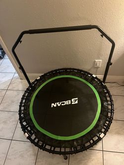 BCAN BT2 Rebounder Trampoline for Adults Bar, FED Fitness Trampoline Indoor 40”