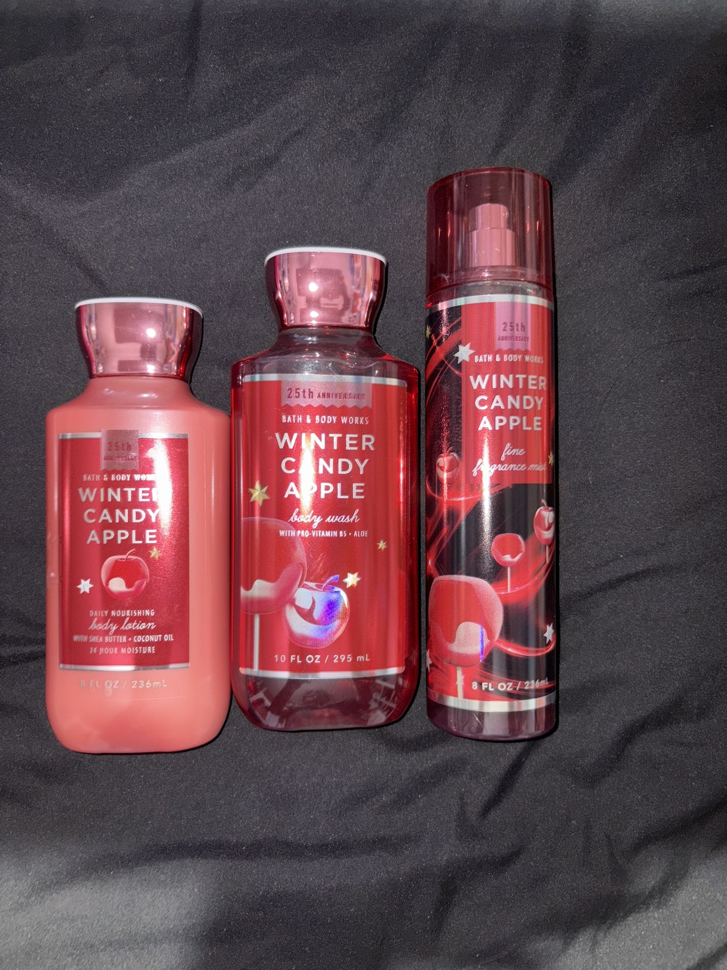 Bath & Body Works Winter Candy Apple 3-Piece Set (Mist, Lotion & Body Wash) – NEW