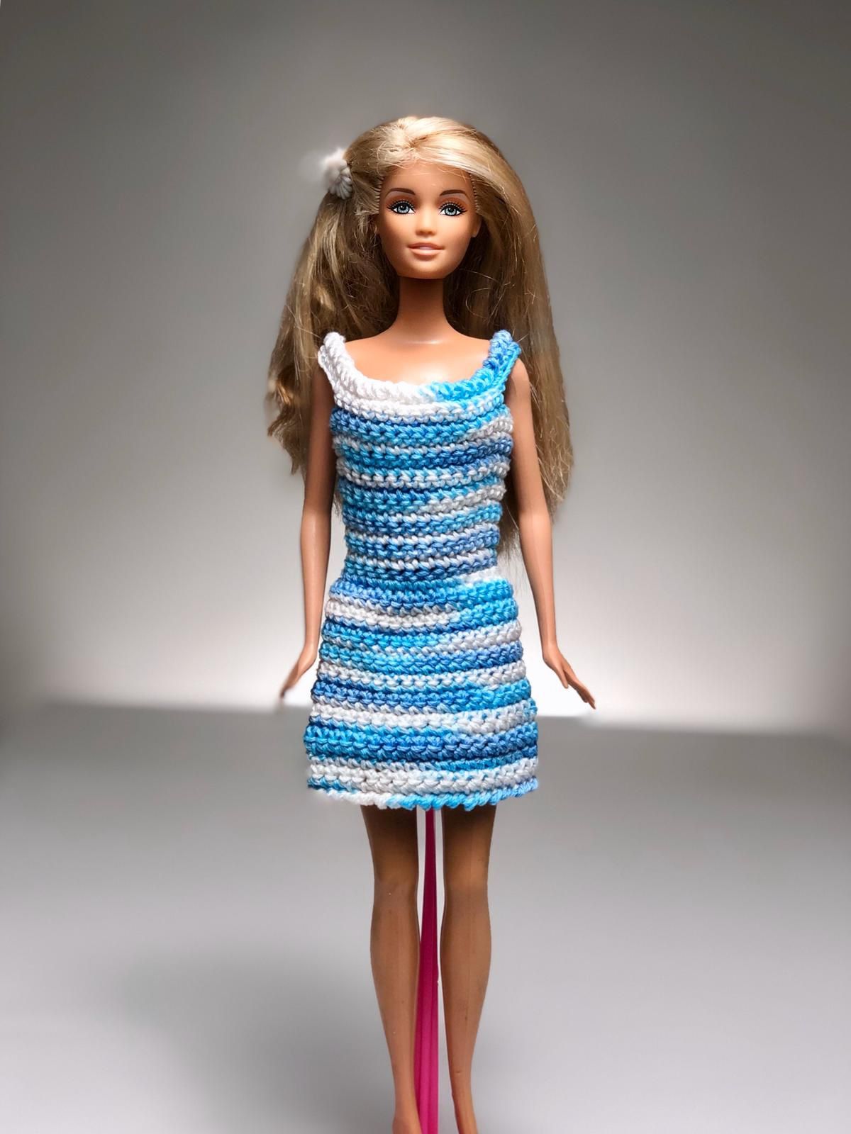 Blue White Barbie Dress 