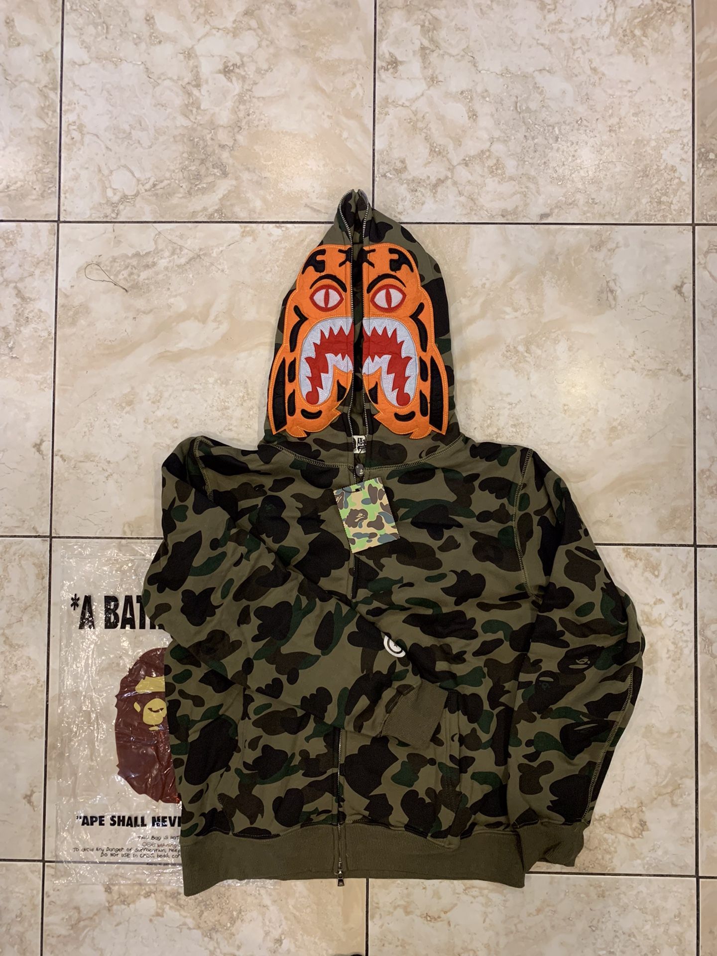 Tiger Camo Green Bape Hoodie 