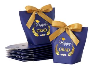Graduation Party Supplies (Navy Blue, Gold, White & Black)