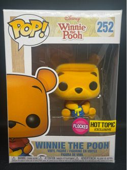 Winnie the Pooh flocked hot topic, exclusive Funko pop