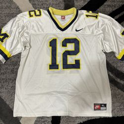 Vintage Nike Michigan Wolverines #12 Jersey Men's XL Swoosh White 