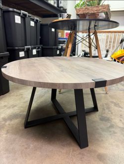 round coffee table grey wash