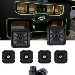 New custom box rgb lights with kicker subwoofers midrange speakers SINGLE CAB SILVERADO 2019-up