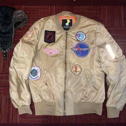 Tuskegee Airmen Bomber Jacket With Patches All Over and Bonus Bomber Hat Cap Limited Edition Adult Men’s XL American Stitch New  