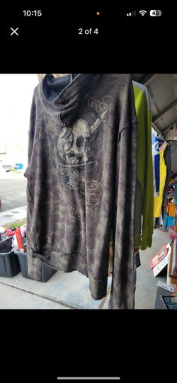 y2k reversible hoodie affliction xl