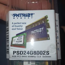 PSD24G8002 Patriot 4GB DDR2 Non ECC PC2-6400 800Mhz Memory

