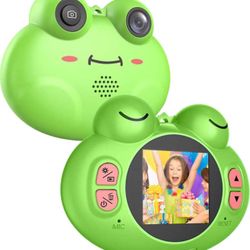 Kids Camera 1.54 Inch Digital Camera Gifts Mini Camera for 4-8 Year Old Boys/Girls with Lanyard Anti-Drop Cartoon Frog Children Camera Camcorders (16