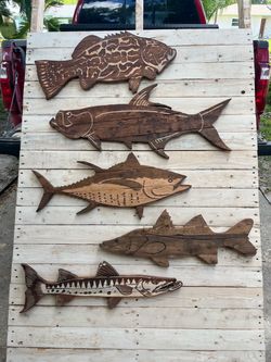Handmade Wood Fish Wall Art
