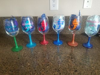 Mermaid Glitter Wine glass