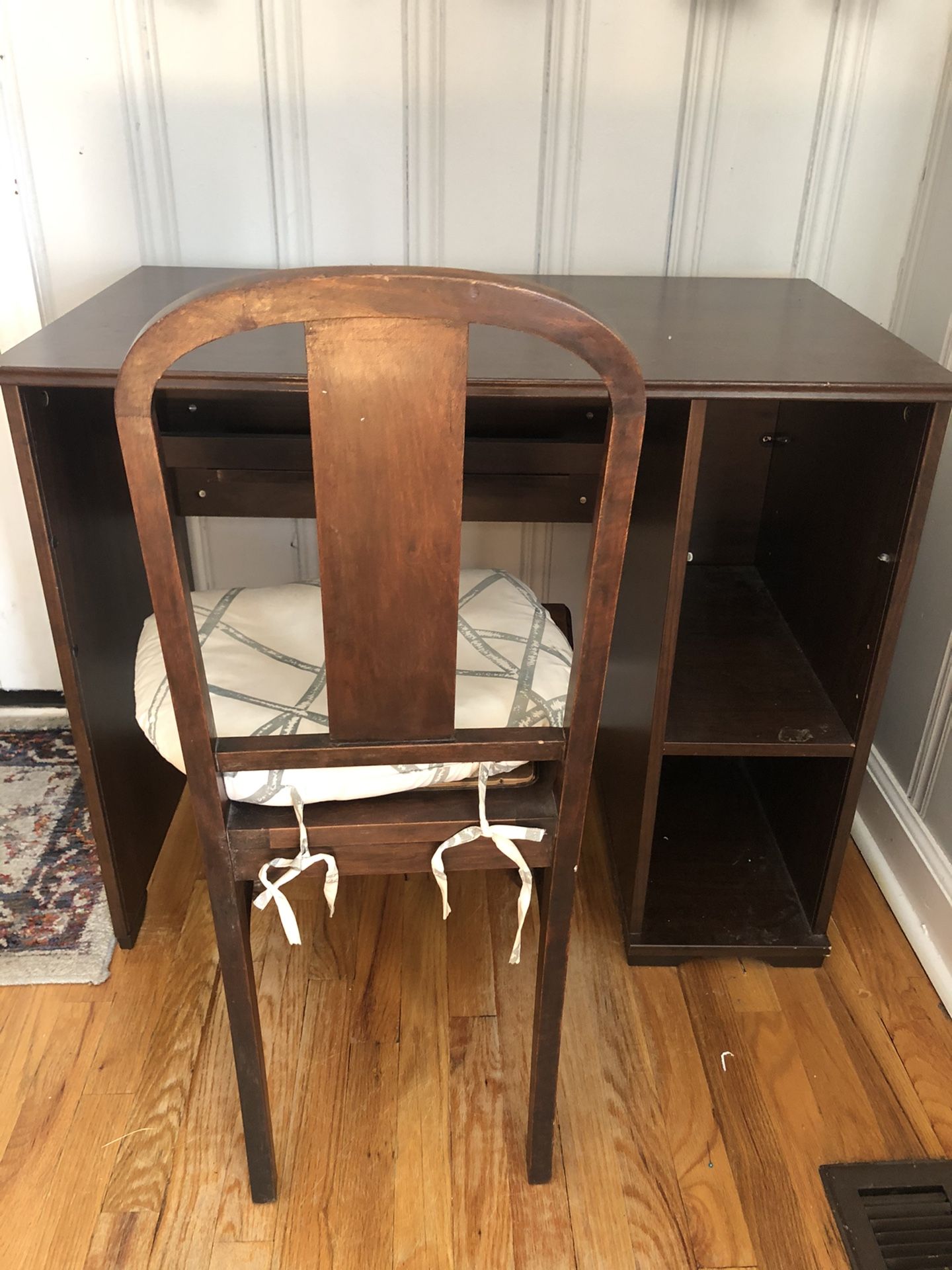 Brown IKEA Desk with Chair