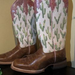 Ariat Pink Cactus Boots Size 6.5
