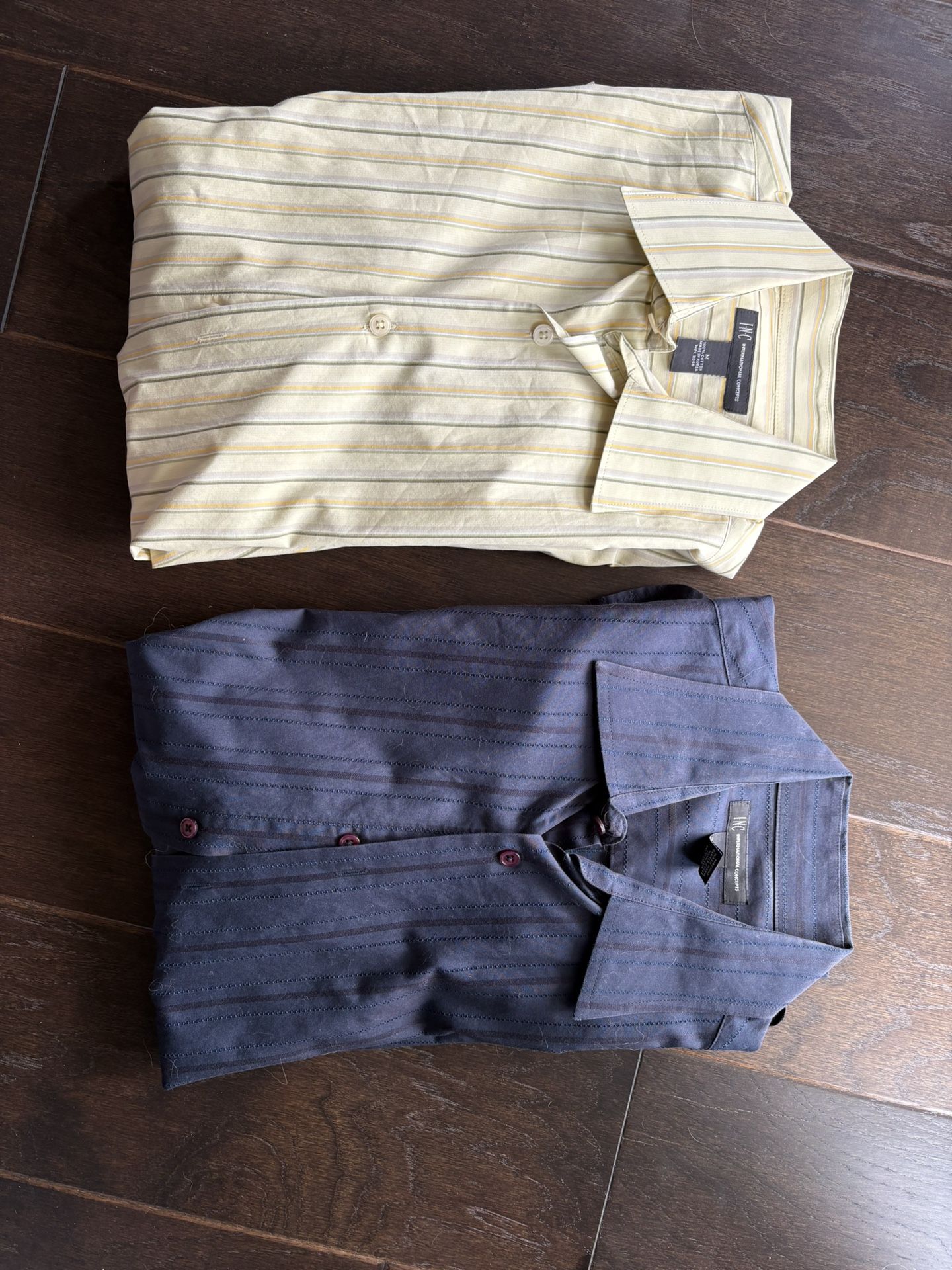 INC International Concepts Beige and Yellow Striped Shirt