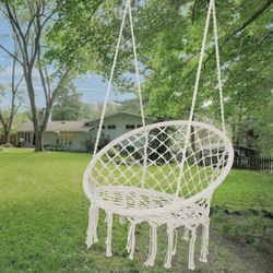 Milky Garden Hammock Chair Swing With LED Lights For Indoor Outdoor Play Ground, Balcony, Tree